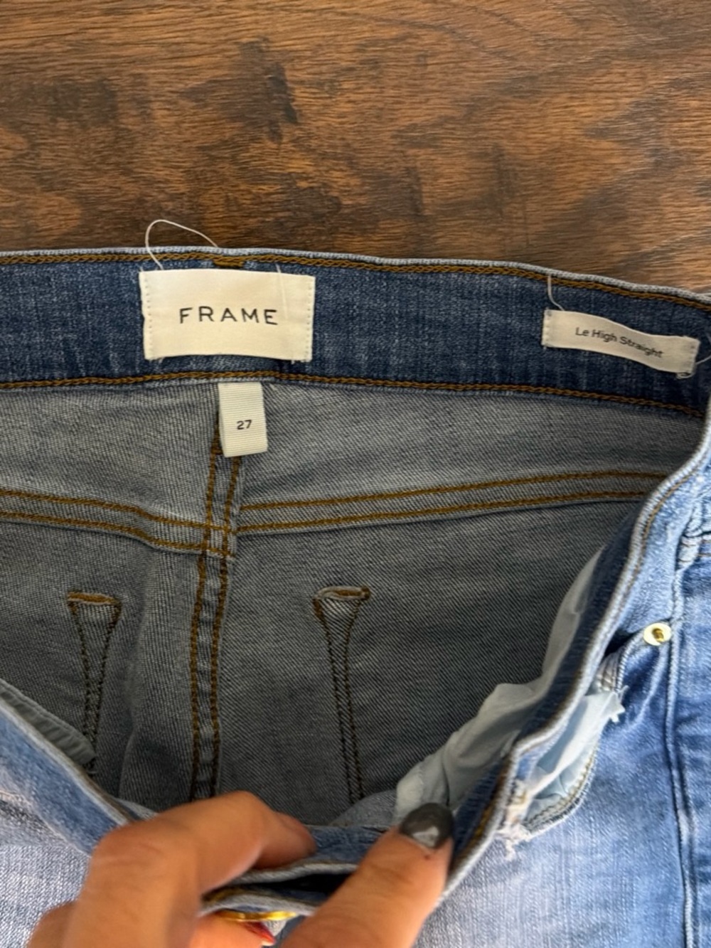 Frame Denim Distressed Le High Straight Jeans - Light Blue Wash